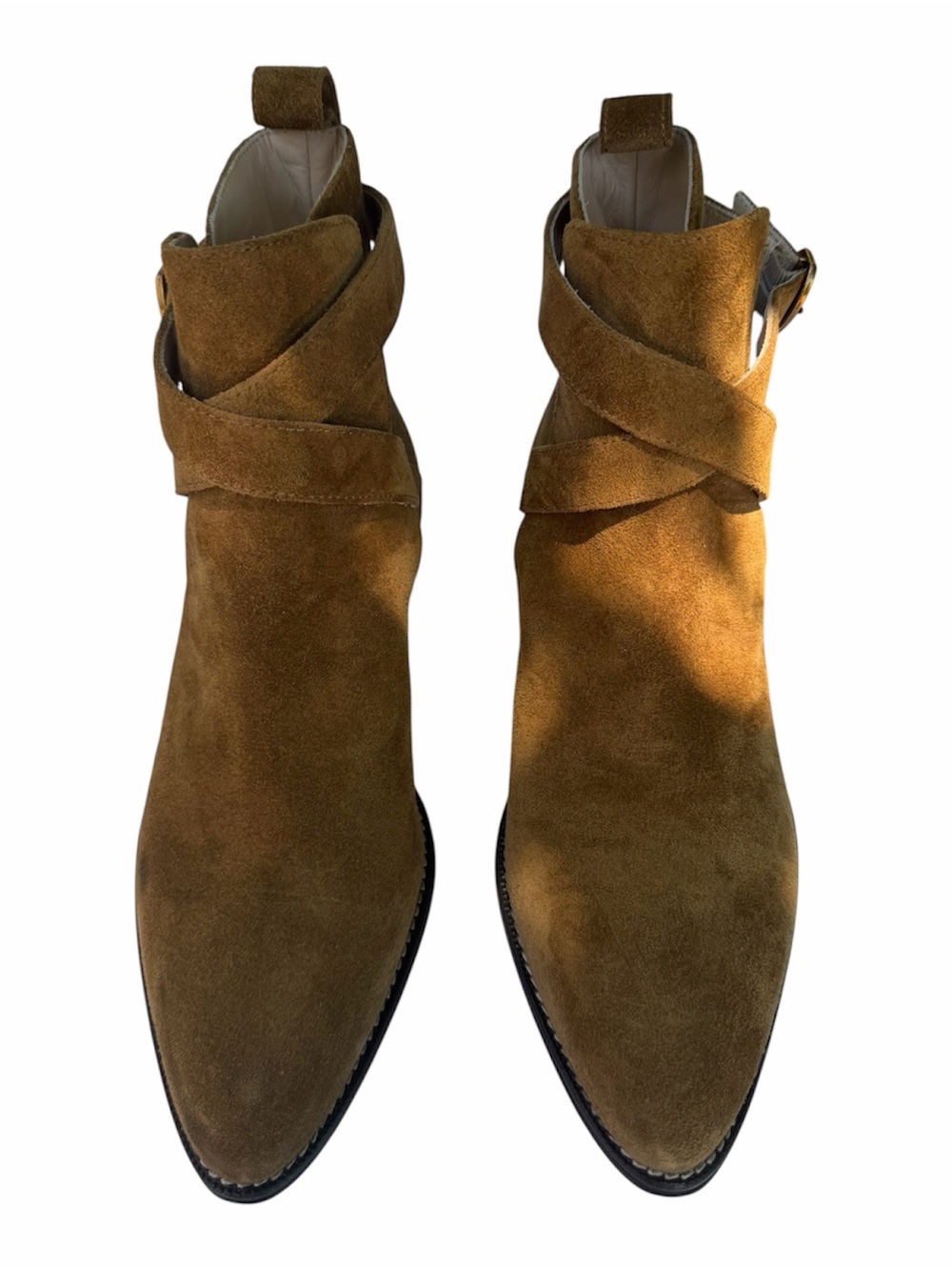 Banana Republic Men's Suede Wrap-Ankle Boots in Brown/Tan